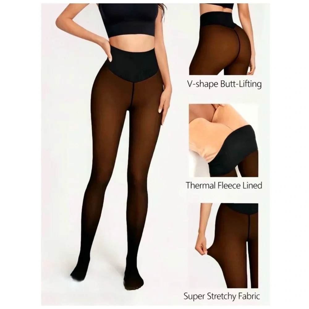 Fleece High-Waist Lined Tights For All Skin Tones XL is SIZE 18-24 NWT